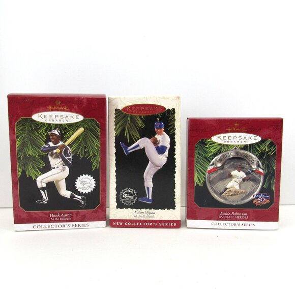 Hallmark Keepsake Ornament Collector's Series Baseball Players Lot of 3 Read - Picture 1 of 8